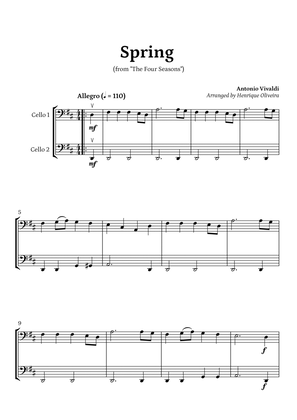 Spring from "The Four Seasons" (Cello Duet) - Beginner Level