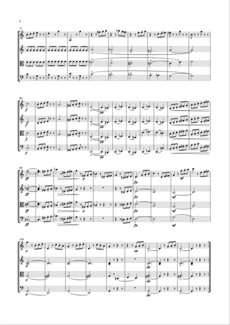 Schubert - String Quartet No.2 in C major, D.32 String Quartet scores gallery preview page 4
