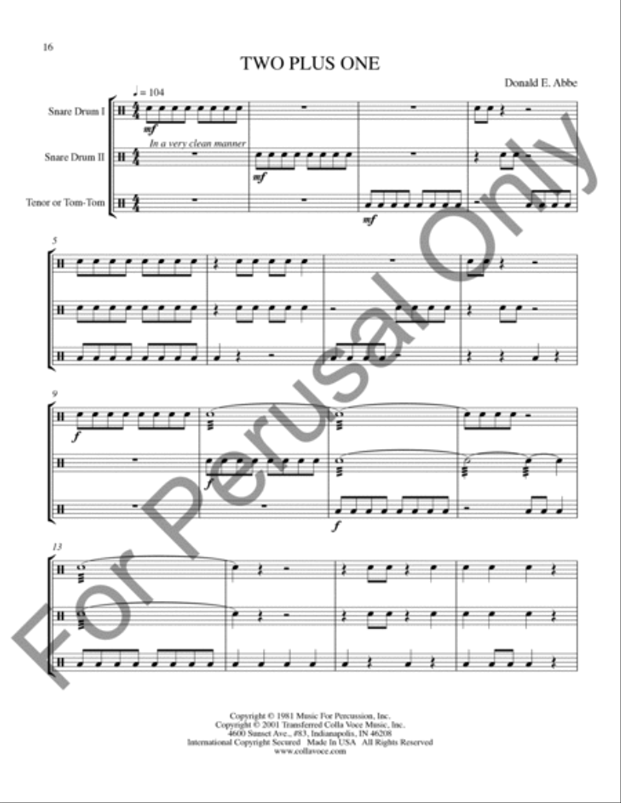 Ten Elementary Percussion Ensembles Percussion Ensemble scores gallery preview page 17