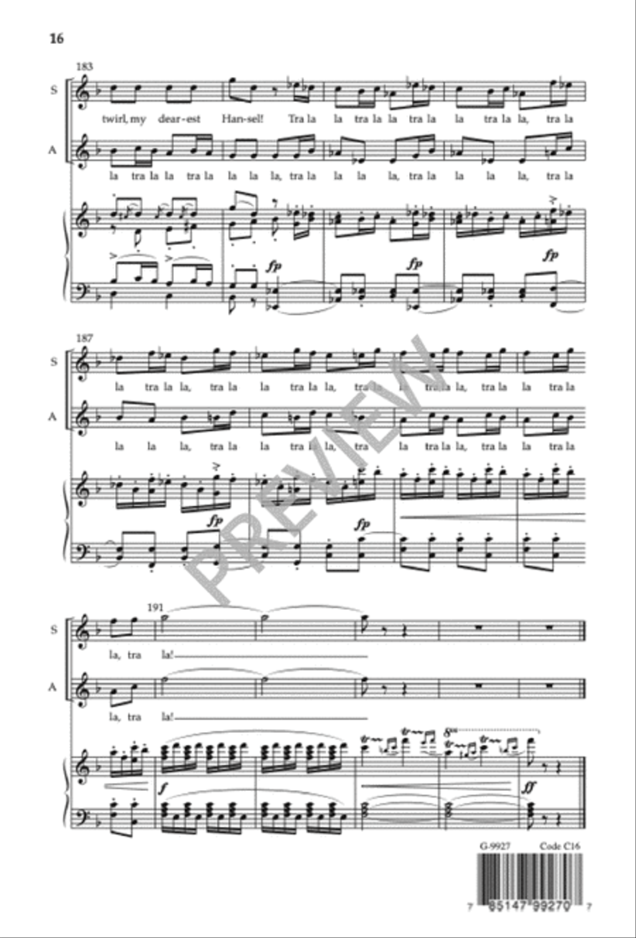 Hansel and Gretel Choral Suite I SA scores gallery preview page 17