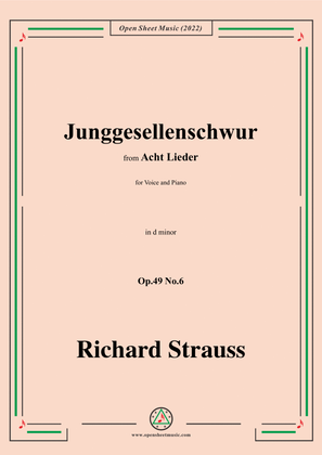 Richard Strauss-Junggesellenschwur,in d minor
