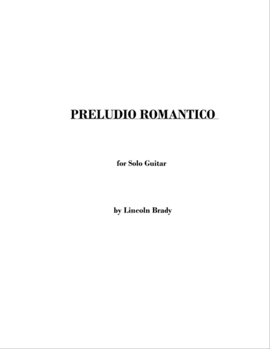 PRELUDIO ROMANTICO - Solo Guitar Classical Guitar scores gallery preview page 1