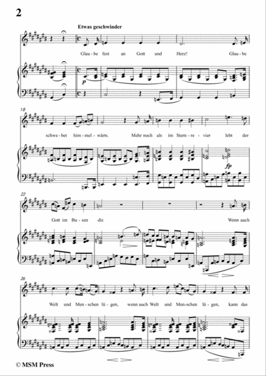 Schubert-Glaube,Hoffnung und Liebe,Op.97,in C sharp Major,for Voice&Piano Voice scores gallery preview page 4