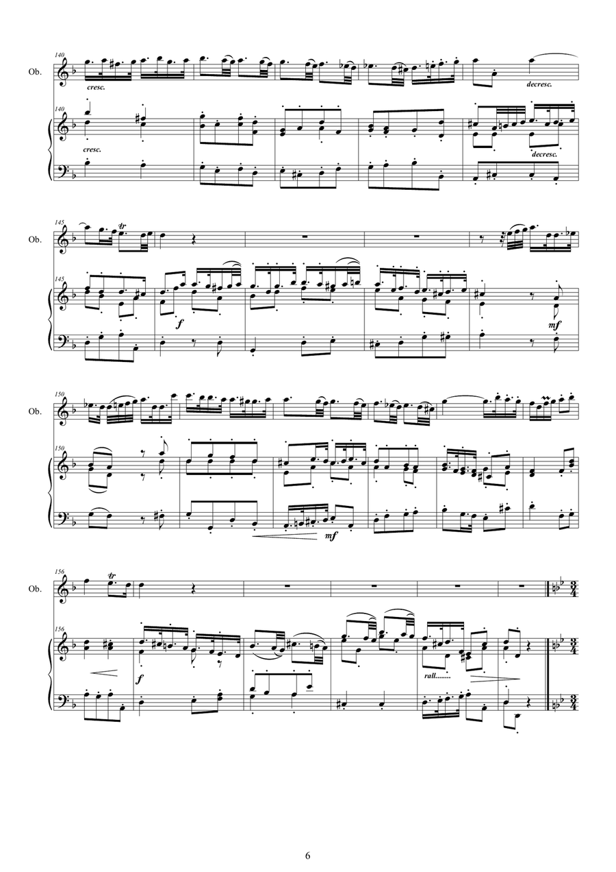 Albinoni - Oboe Concerto No.2 in D minor Op.9 for Oboe or Flute and Piano Flute scores gallery preview page 6