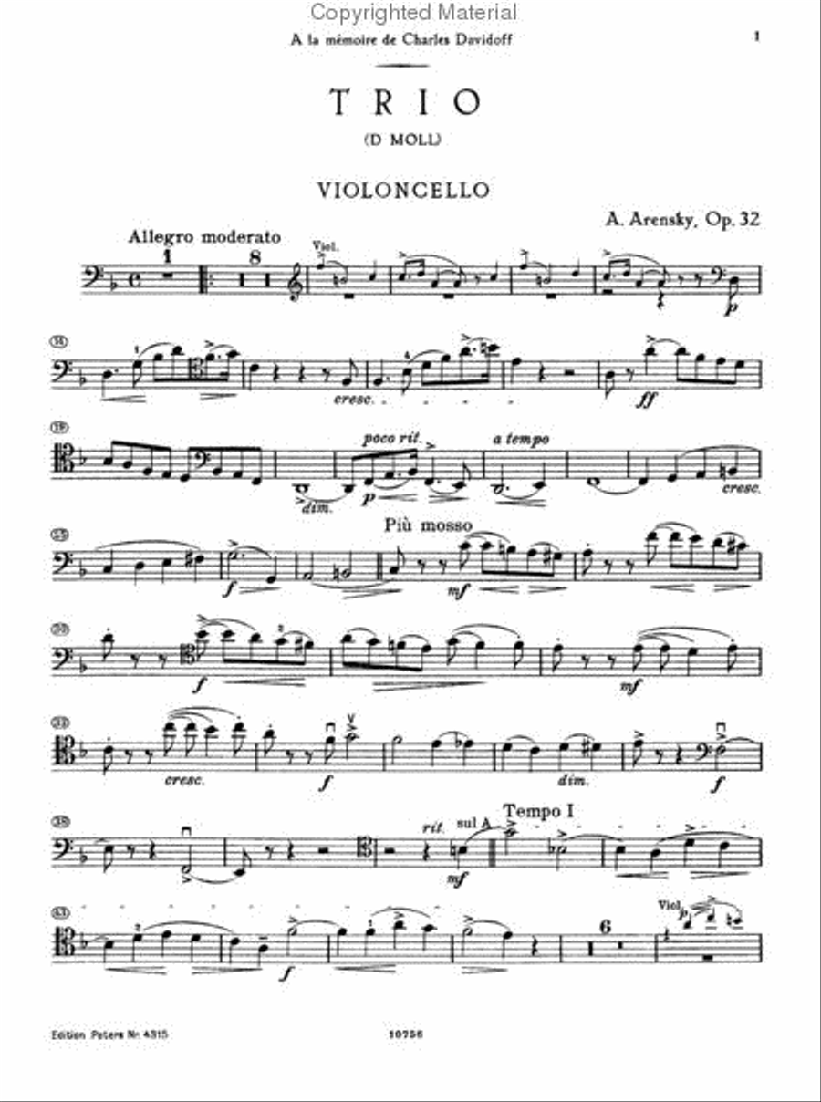 Trio, Op. 32 in D Minor Piano Trio scores gallery preview page 4