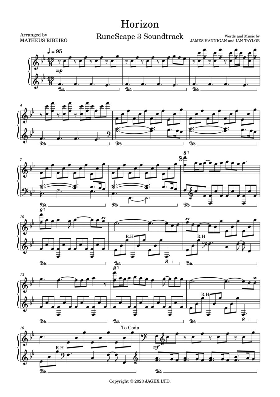 Horizon Horizon Piano Solo scores gallery preview page 1