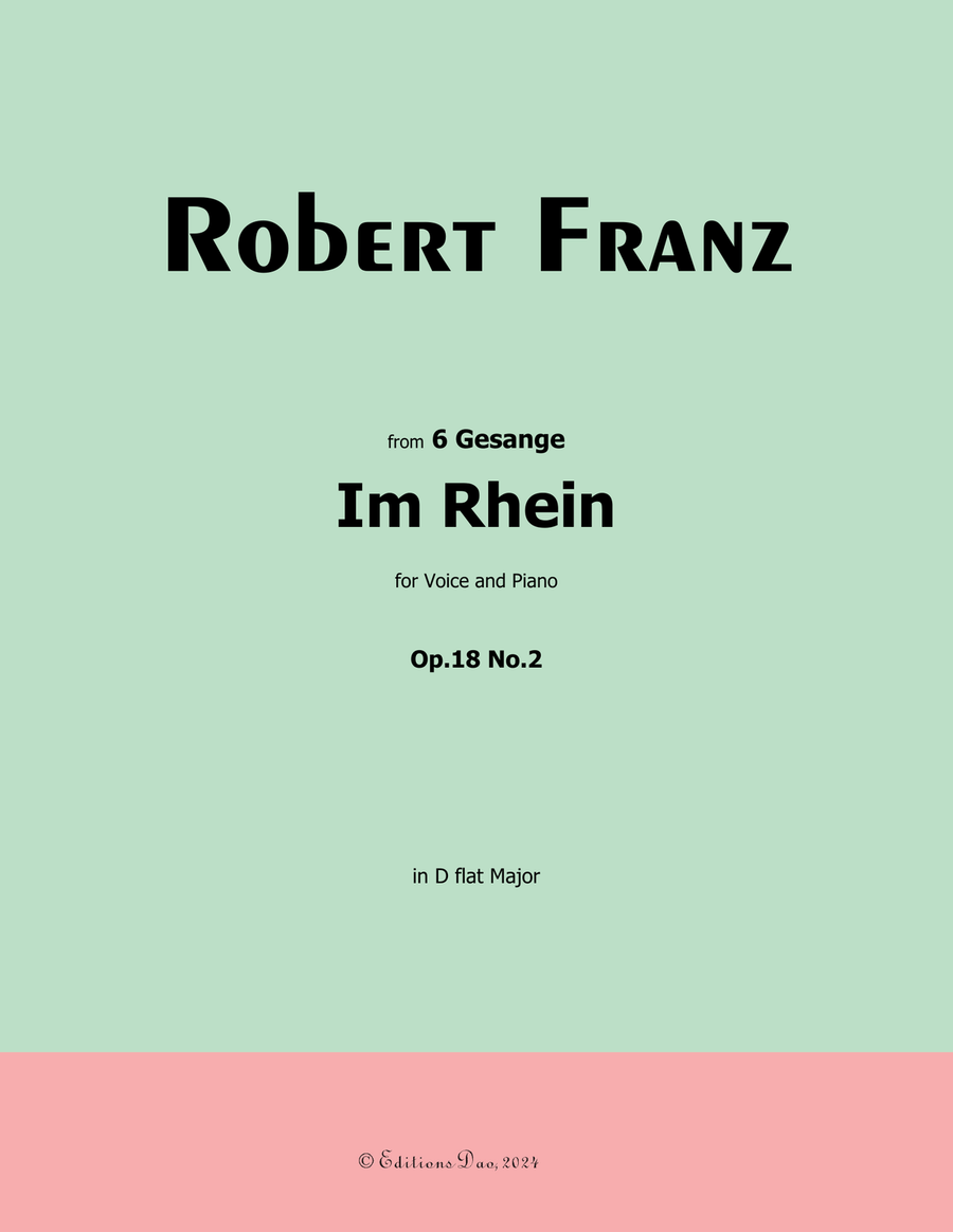 Im Rhein, by Robert Franz, in D flat Major Voice scores gallery preview page 1