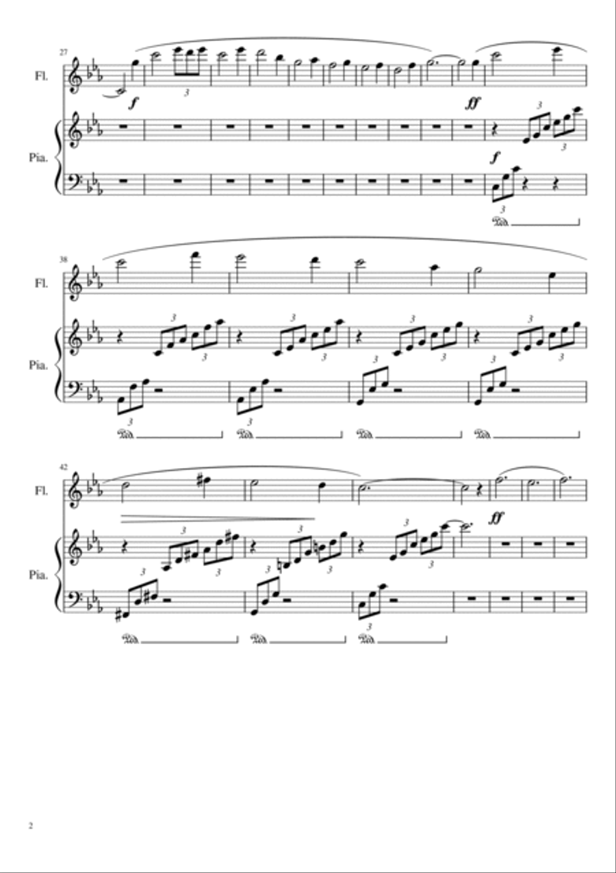 Flûte complaint in c minor for flute and piano Woodwind Duet scores gallery preview page 2