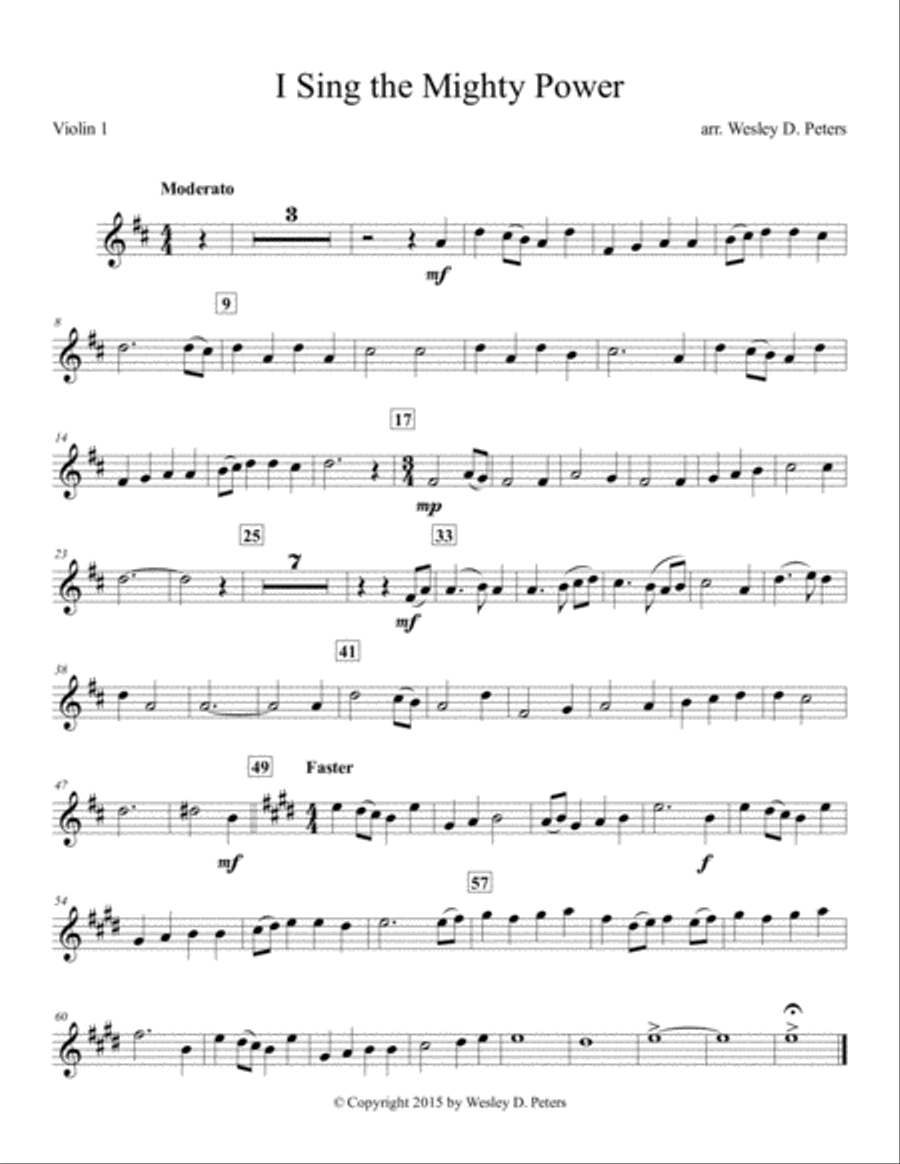 I Sing the Mighty Power of God (String Quartet) String Quartet scores gallery preview page 2