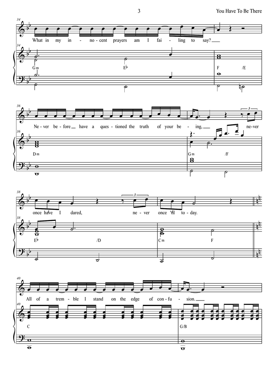 You Have To Be There Piano, Vocal scores gallery preview page 3