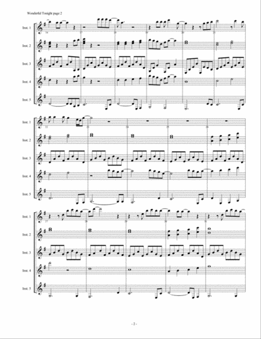 Wonderful Tonight Guitar scores gallery preview page 2