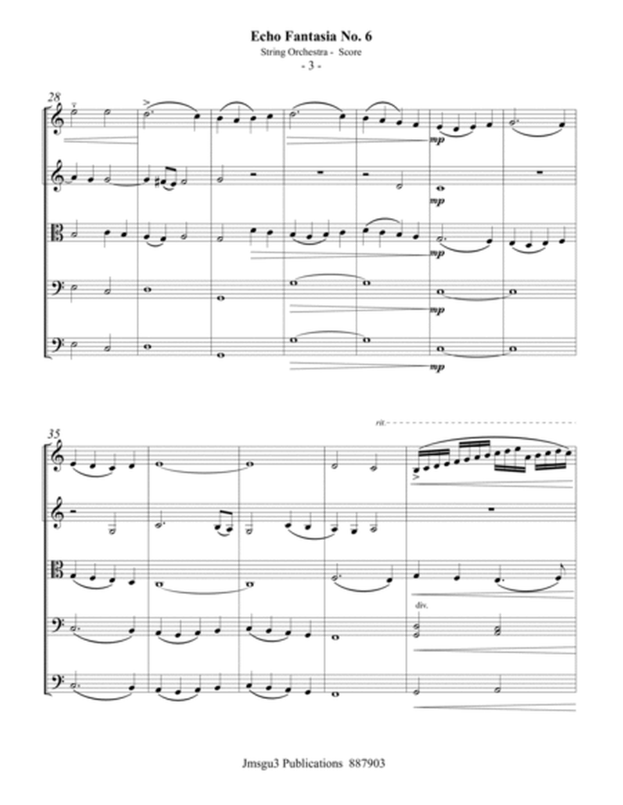 Sweelinck: Echo Fantasia No. 6 for String Orchestra - Score Only image number null