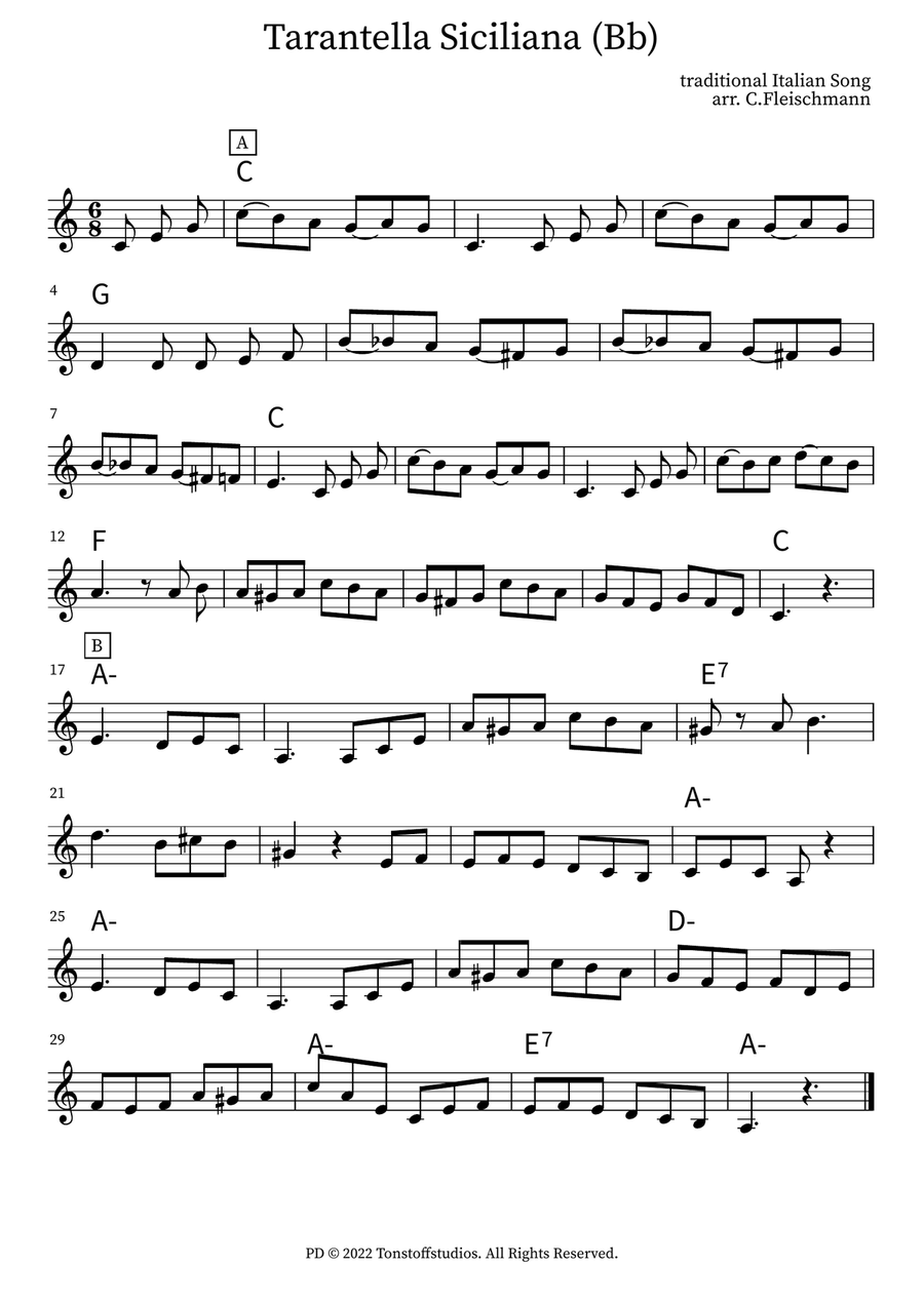 Tarantella Siciliana Piano scores gallery preview page 1