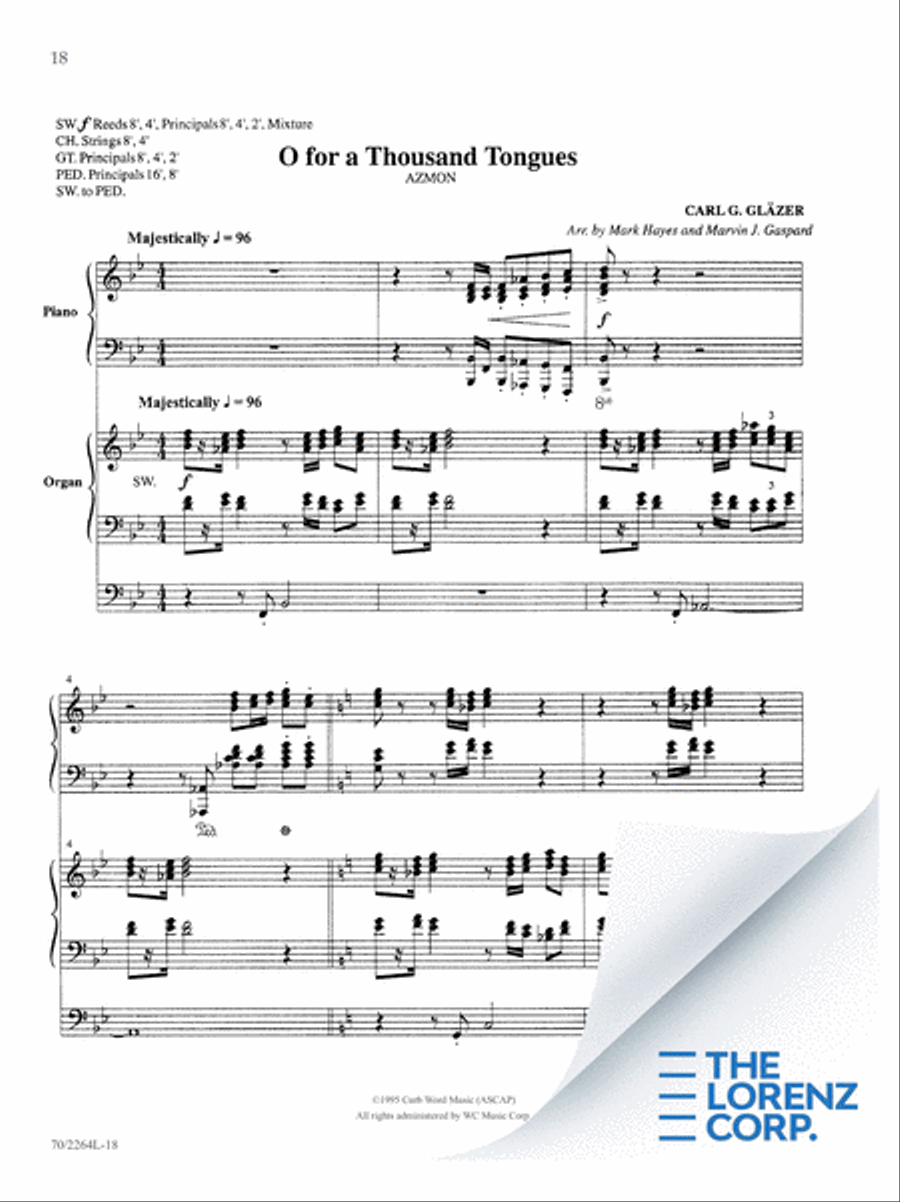 O for a Thousand Tongues Organ scores gallery preview page 19
