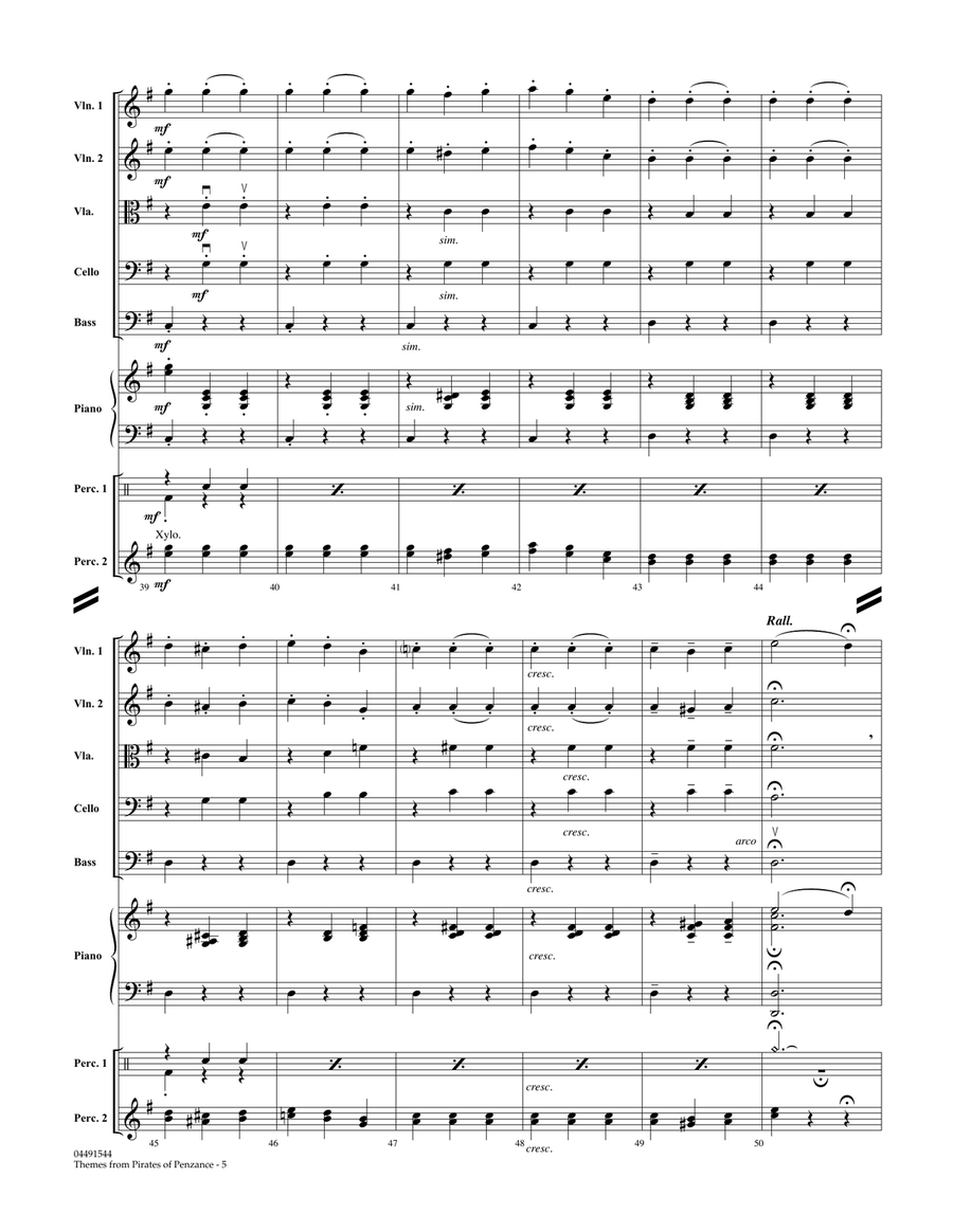Themes from Pirates of Penzance - Conductor Score (Full Score) String Orchestra scores gallery preview page 5