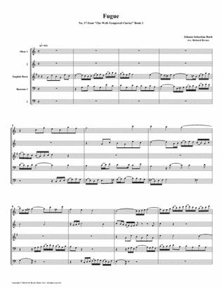 Fugue 17 from Well-Tempered Clavier, Book 1 (Double Reed Quintet)