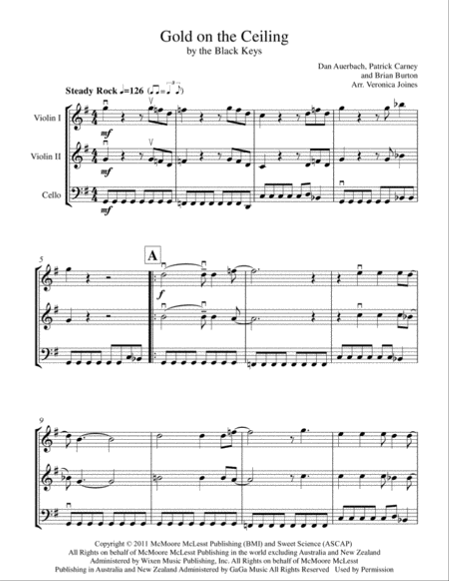 Gold On The Ceiling Gold On The Ceiling String Trio scores gallery preview page 2
