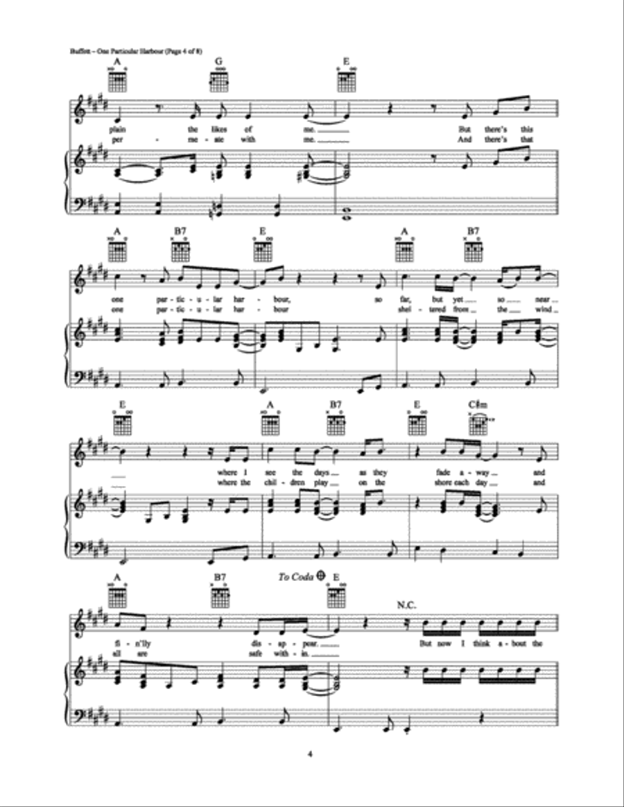 One Particular Harbour Piano, Vocal, Guitar scores gallery preview page 4