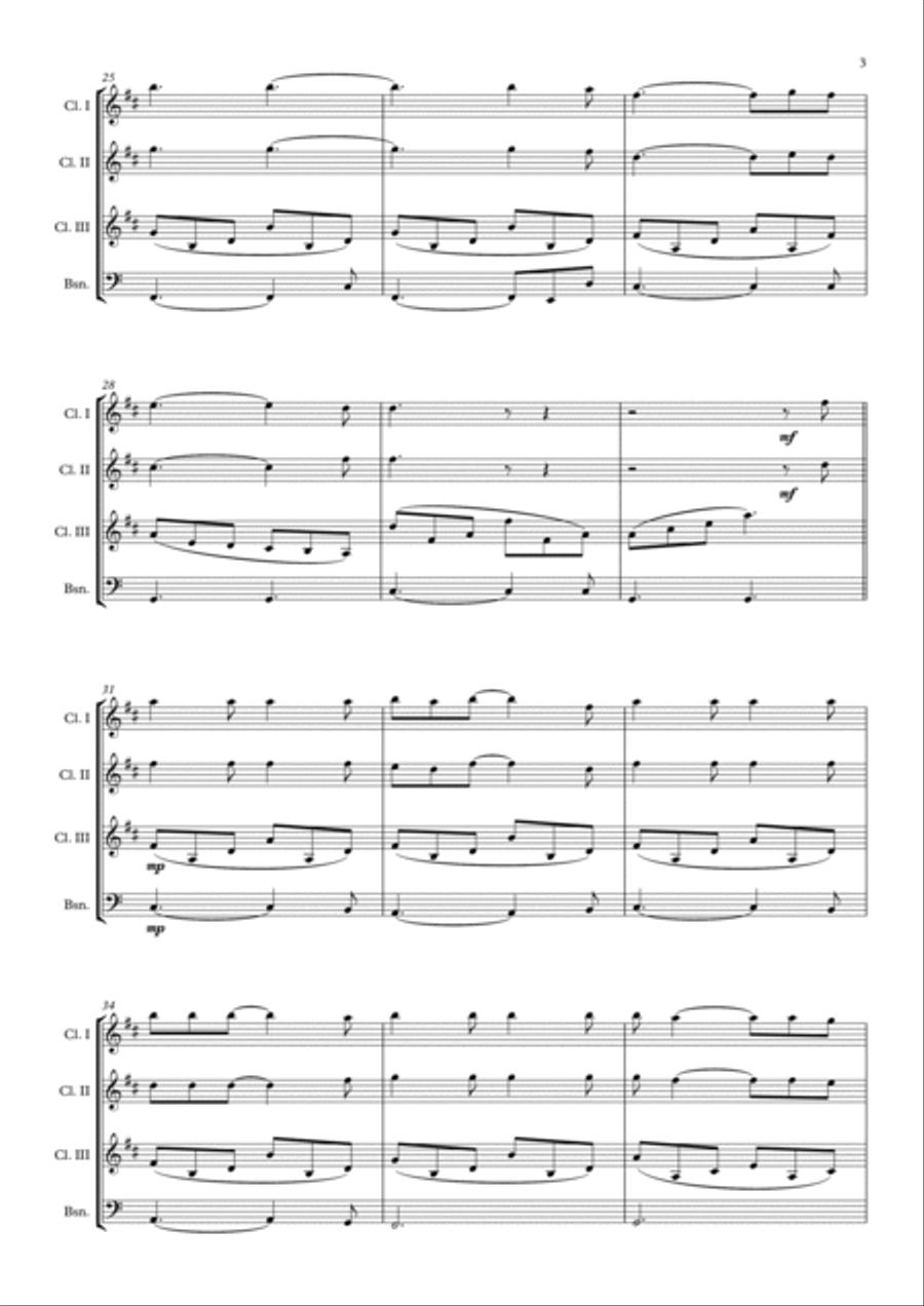 Hallelujah Hallelujah Woodwind Quartet scores gallery preview page 3