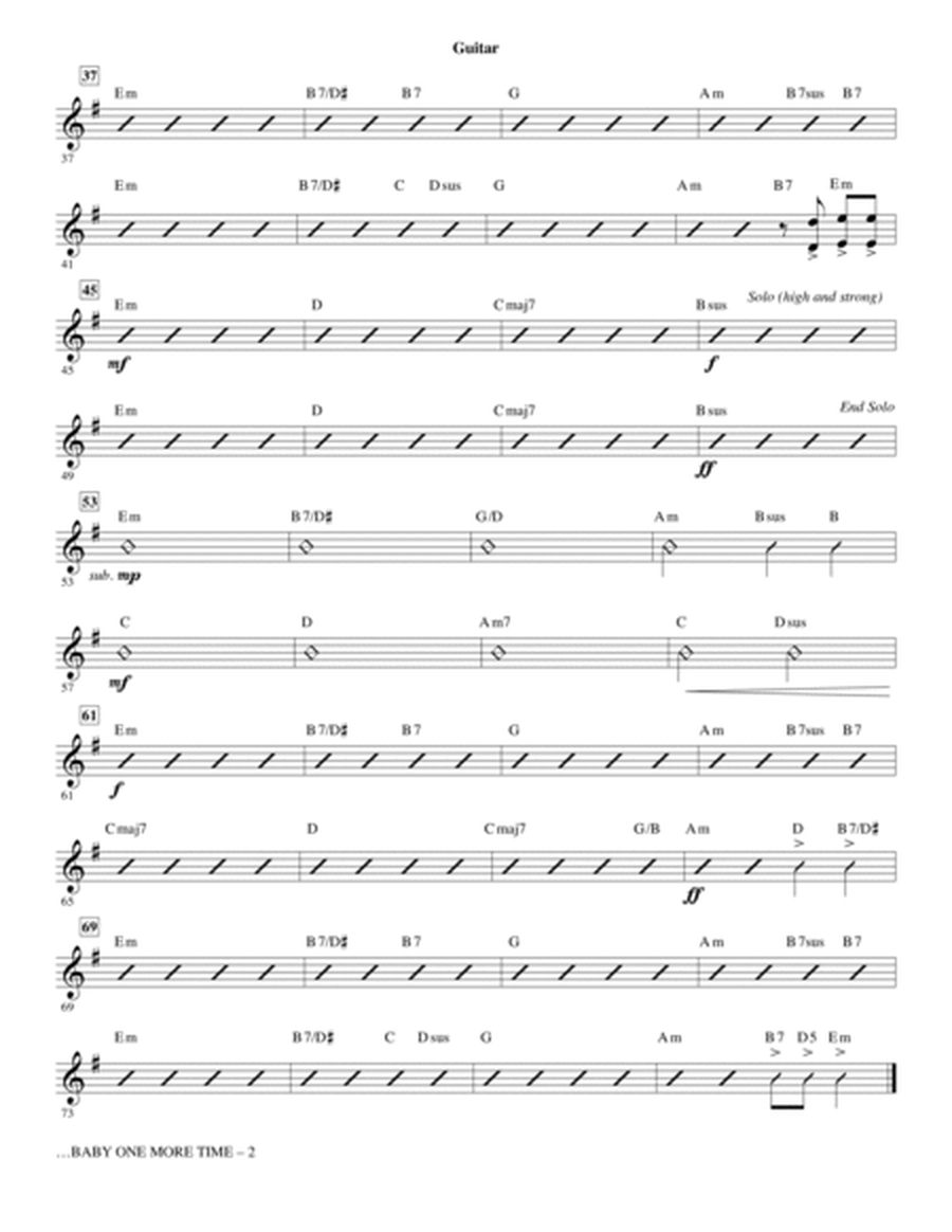 ...Baby One More Time (arr. Mark Brymer) - Guitar