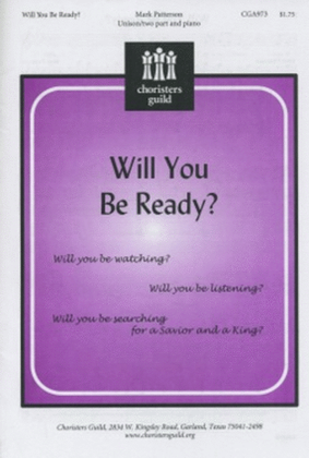 Book cover for Will You Be Ready?