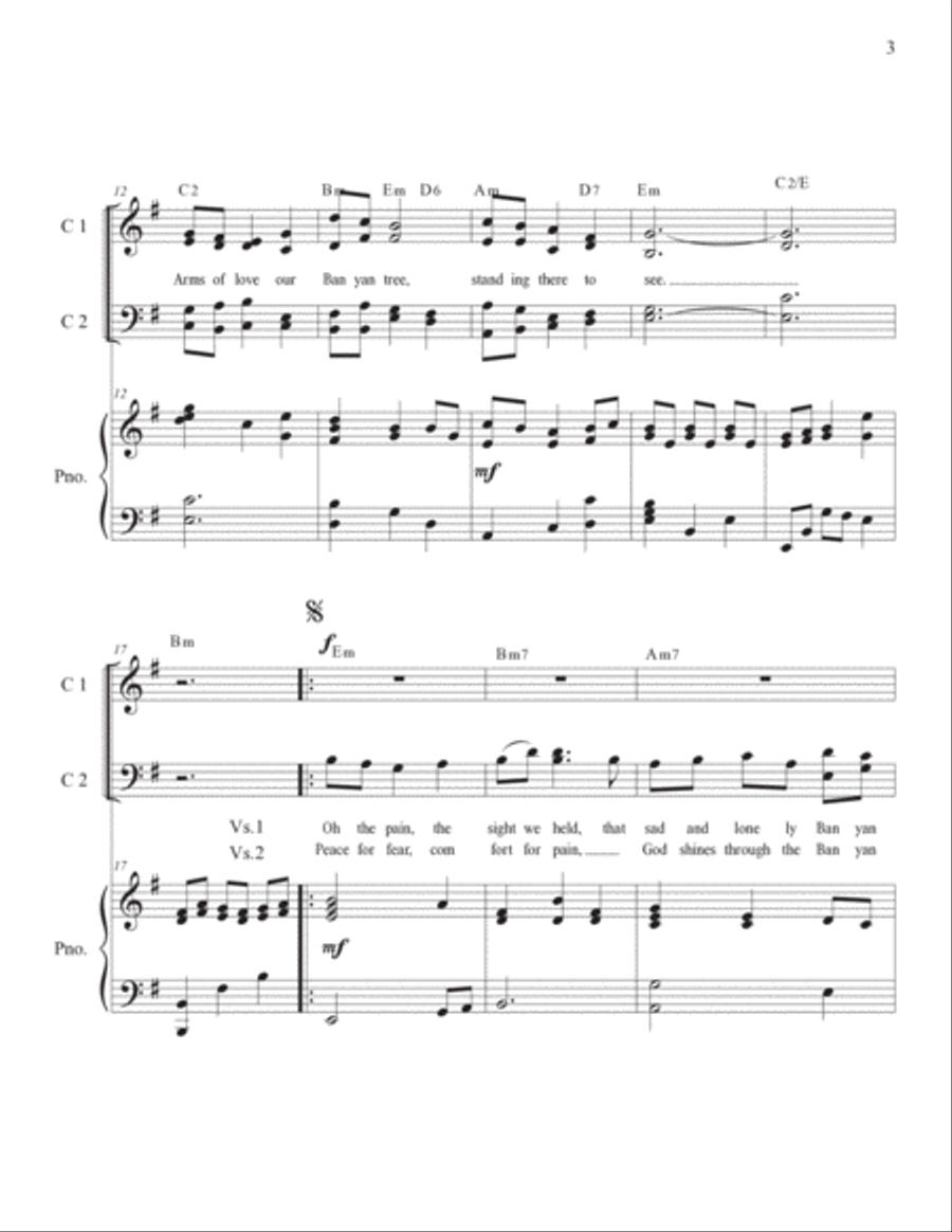 The Banyan Tree Choir S A T B 4-Part scores gallery preview page 3