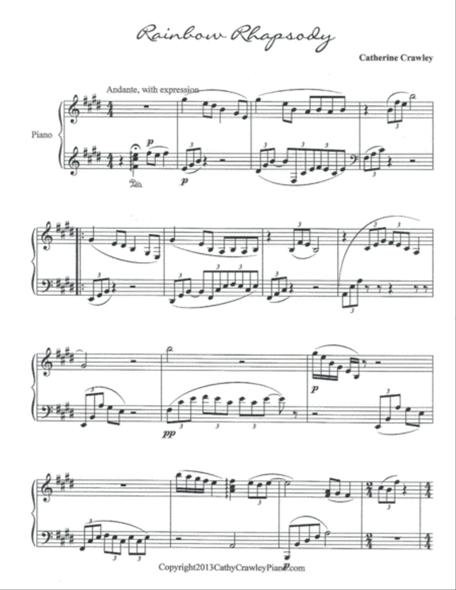 Rainbow Rhapsody Piano Solo scores gallery preview page 1