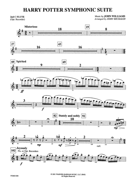 Harry Potter Symphonic Suite: 2nd Flute