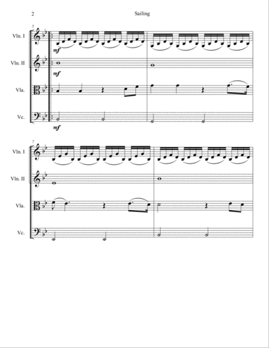 Sailing Sailing String Quartet scores gallery preview page 2