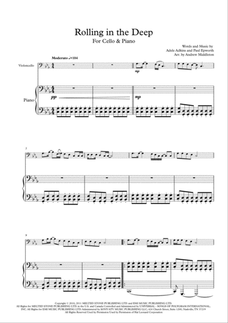 Rolling In The Deep Piano scores gallery preview page 3
