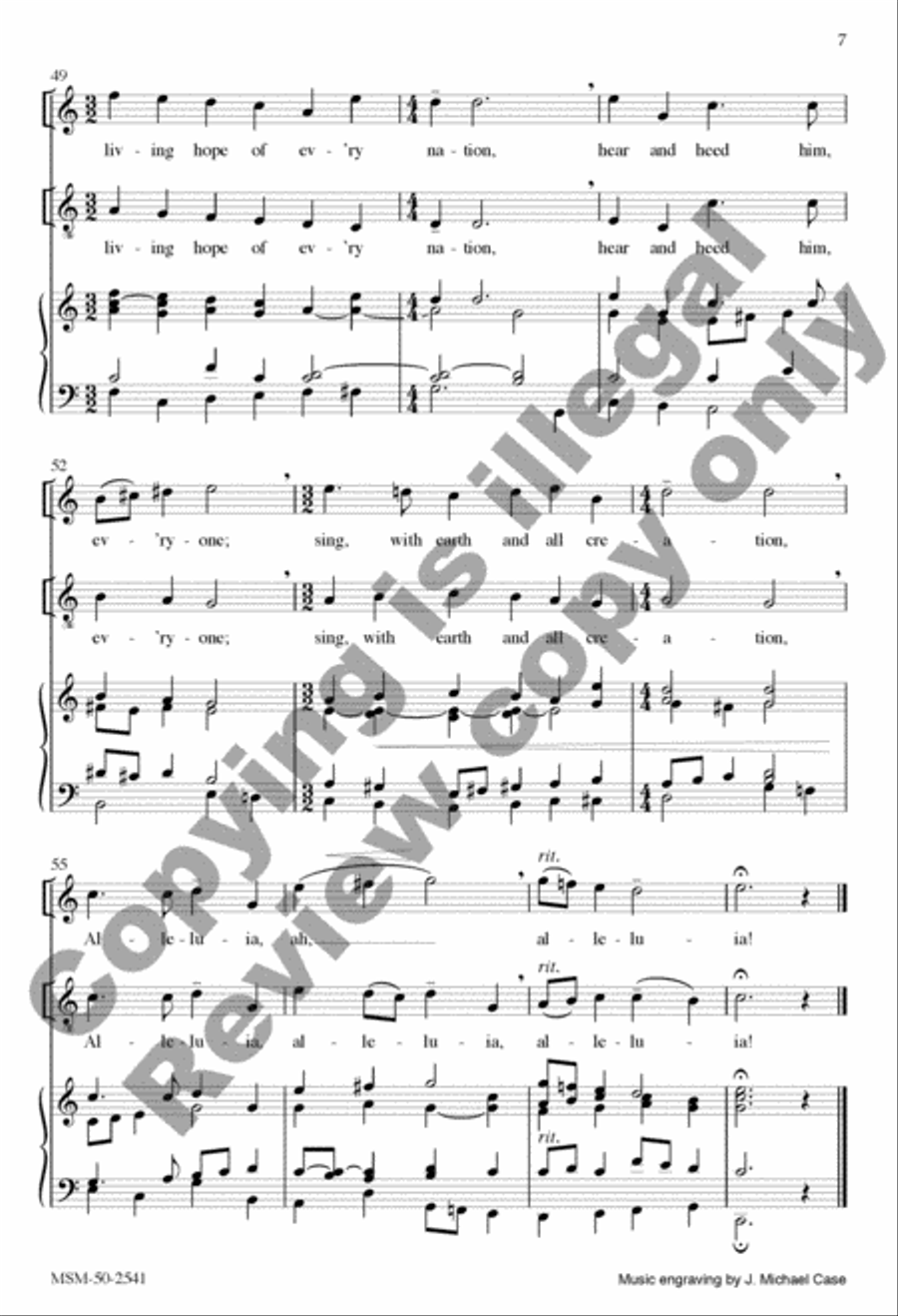 Jesus, on the Mountain Peak 4-Part scores gallery preview page 7