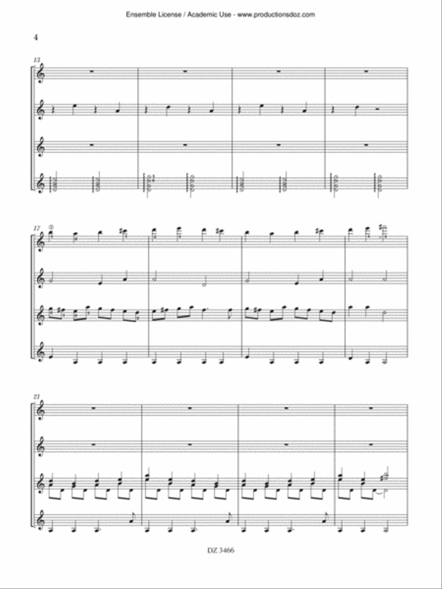 A Midsummer Night's Suite Guitar Ensemble scores gallery preview page 4