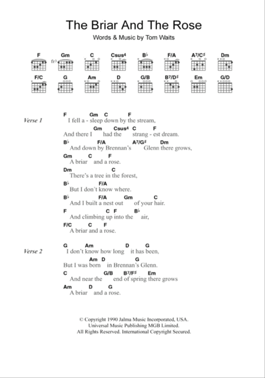 The Briar And The Rose Guitar scores gallery preview page 1