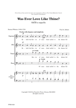 Book cover for Was Ever Love Like Thine?