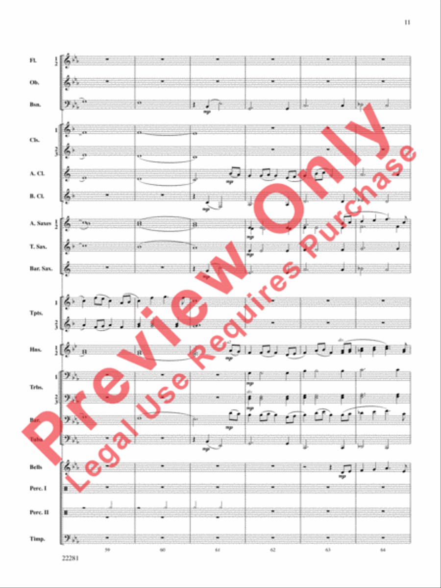 Falcon Lake Overture Concert Band scores gallery preview page 12