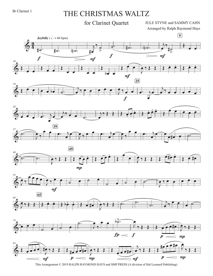 The Christmas Waltz Clarinet Quartet scores gallery preview page 6