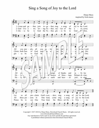 Sing a Song of Joy to the Lord (Unison Choir or Congregation and Keyboard)