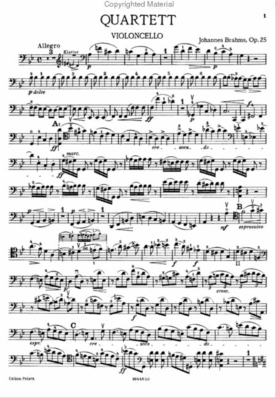Quartet, Op. 25 in G Minor Piano Quartet scores gallery preview page 4