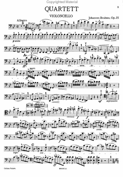 Quartet, Op. 25 in G Minor