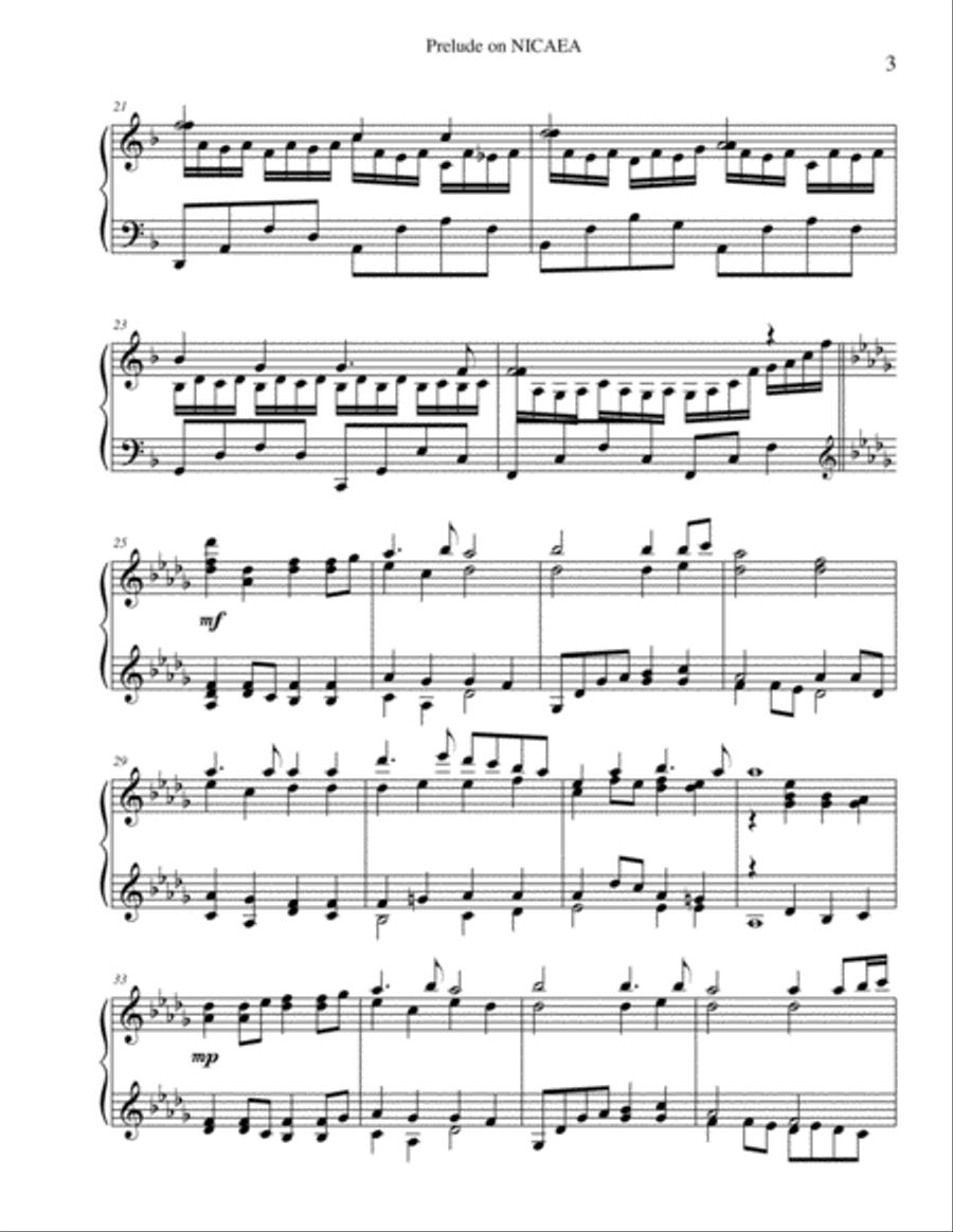 Prelude on NICAEA Piano Solo scores gallery preview page 3