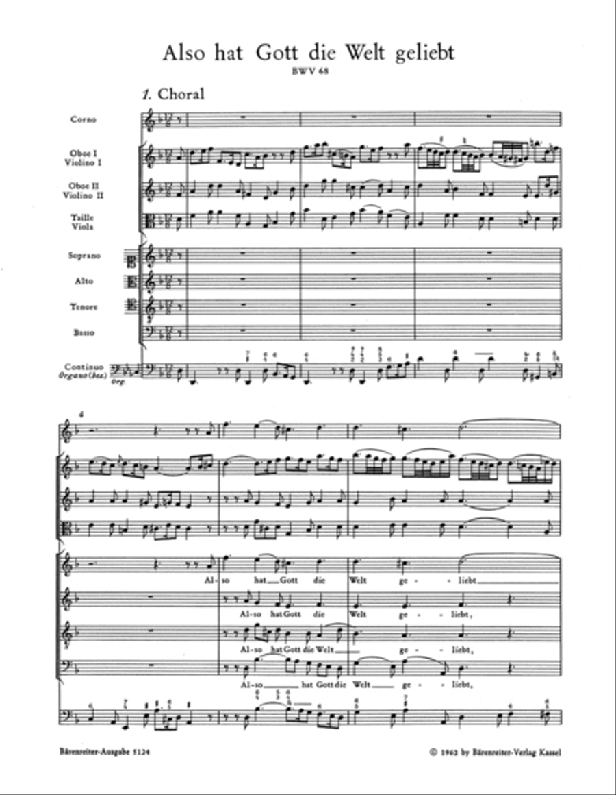 Also hat Gott die Welt geliebt, BWV 68 4-Part scores gallery preview page 2