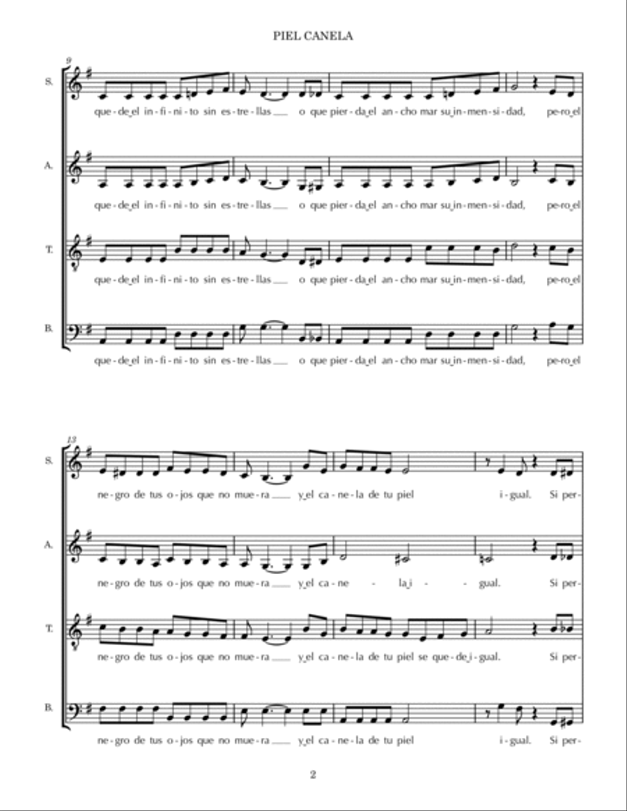 Piel Canela 4-Part scores gallery preview page 2