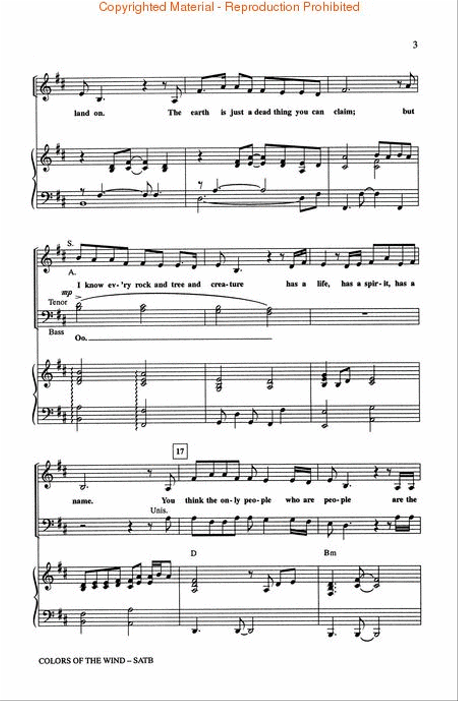 Colors of the Wind 4-Part scores gallery preview page 3