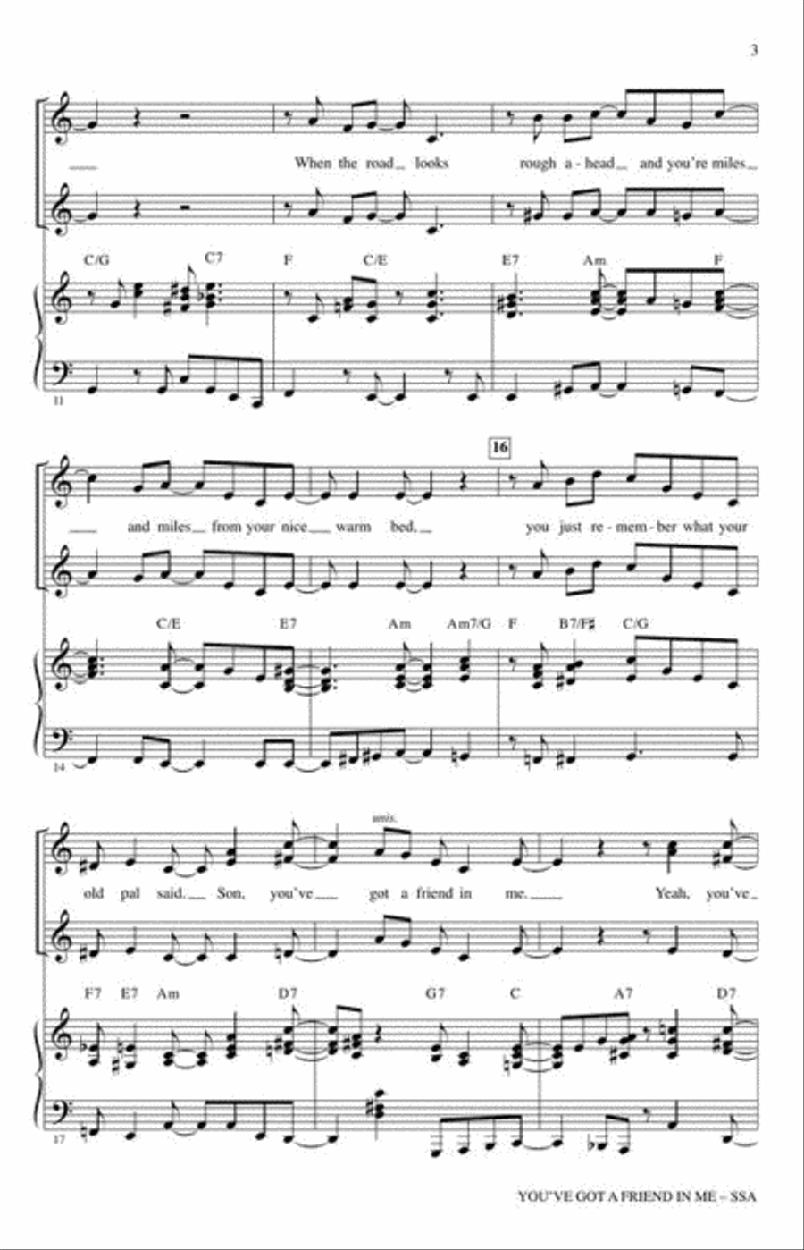 You've Got a Friend in Me SSA scores gallery preview page 4