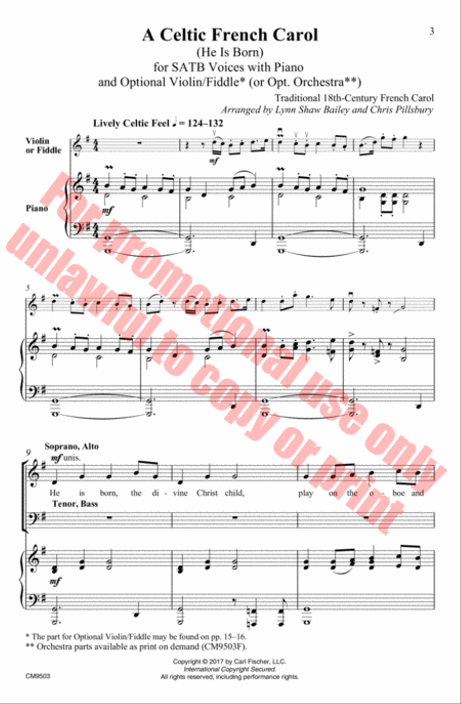 A Celtic French Carol 4-Part scores gallery preview page 4
