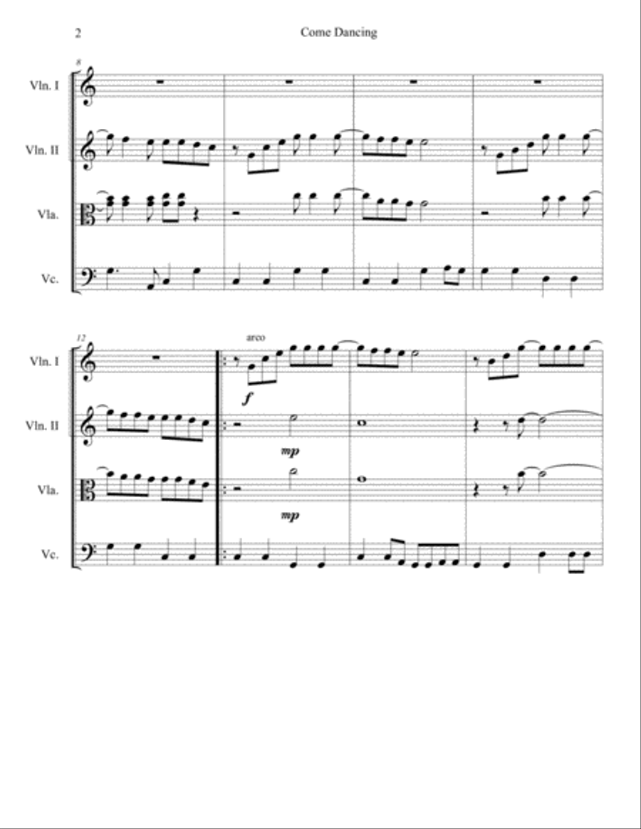 Come Dancing String Quartet scores gallery preview page 2