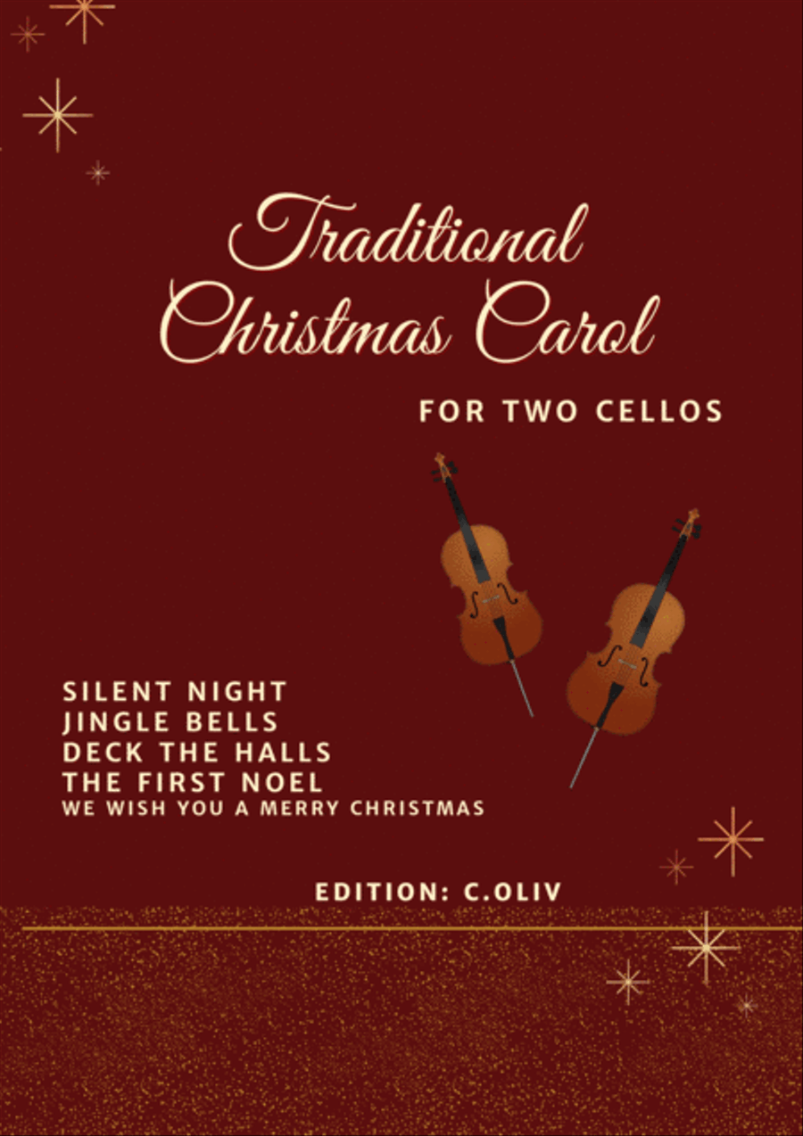 Traditional Christmas Carols Cello Duet for Beginners String Duet scores gallery preview page 1