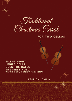 Traditional Christmas Carols Cello Duet for Beginners