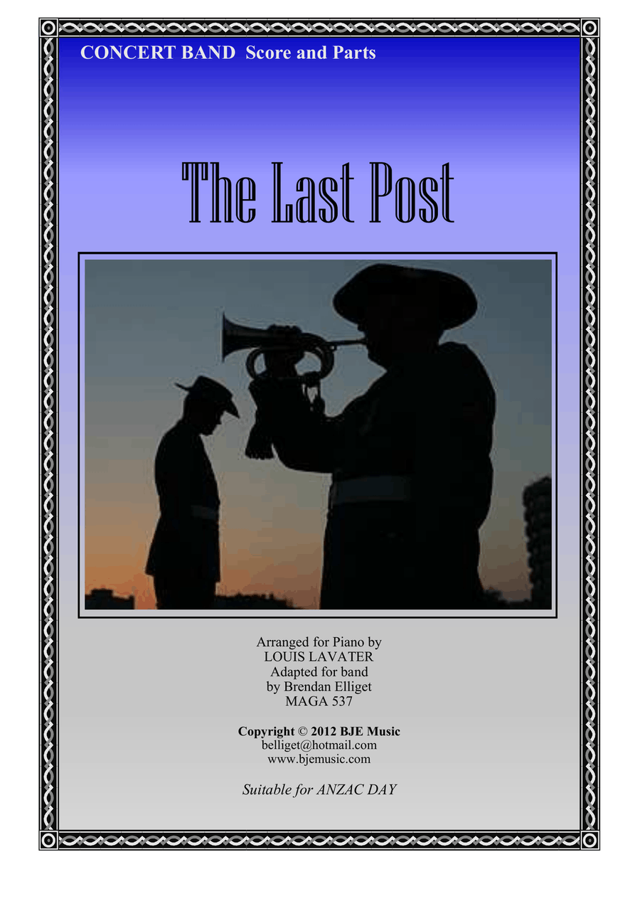 The Last Post - Solo Trumpet with Concert Band - Score and Parts PDF Concert Band scores gallery preview page 1
