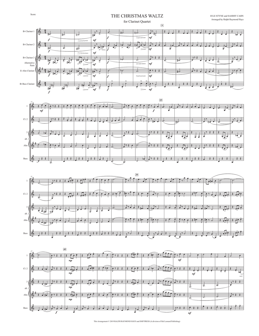 The Christmas Waltz Clarinet Quartet scores gallery preview page 2